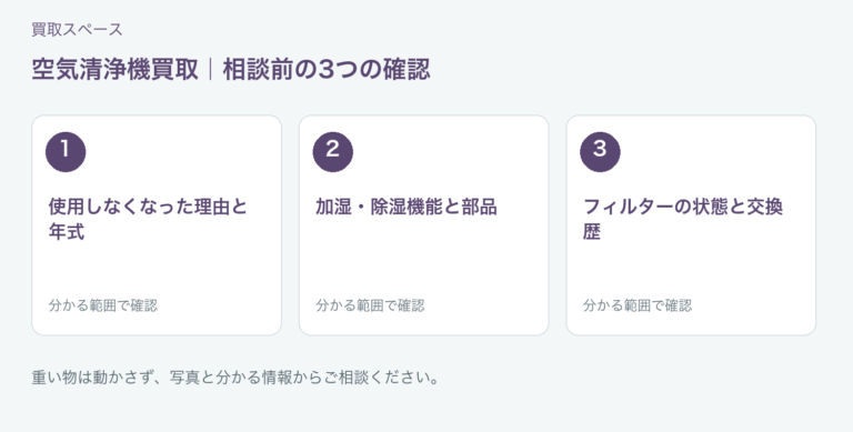 福岡市 空気清浄機買取の相談前チェック