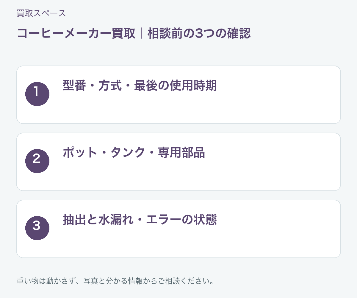 福岡市 コーヒーメーカー買取の相談前に確認したい3項目