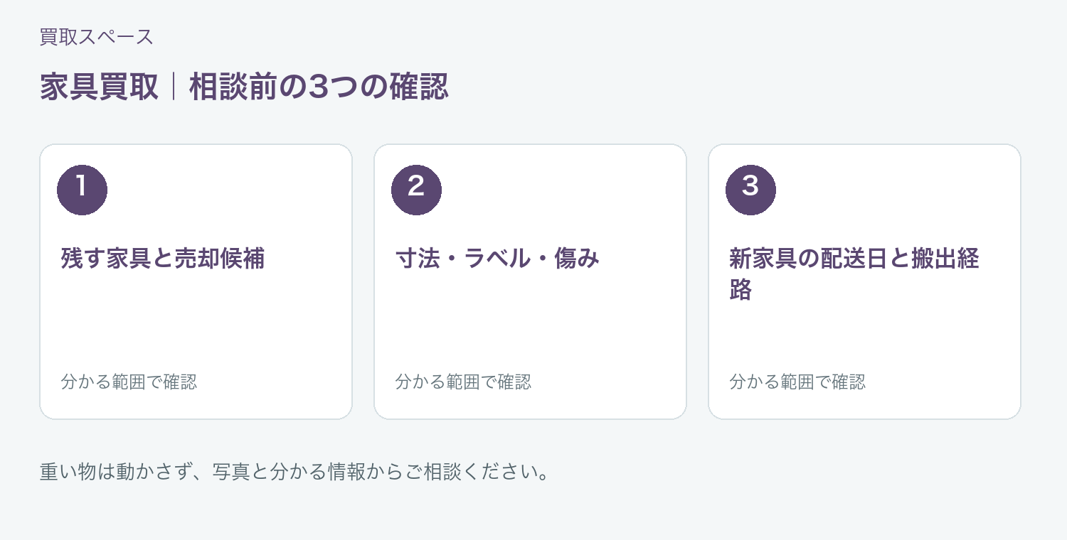 福岡市 家具買取の相談前に確認したい3項目