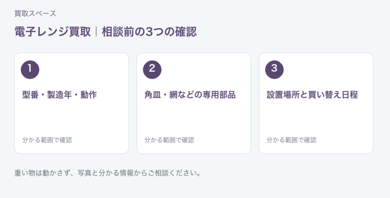 福岡市 電子レンジ買取の相談前チェック