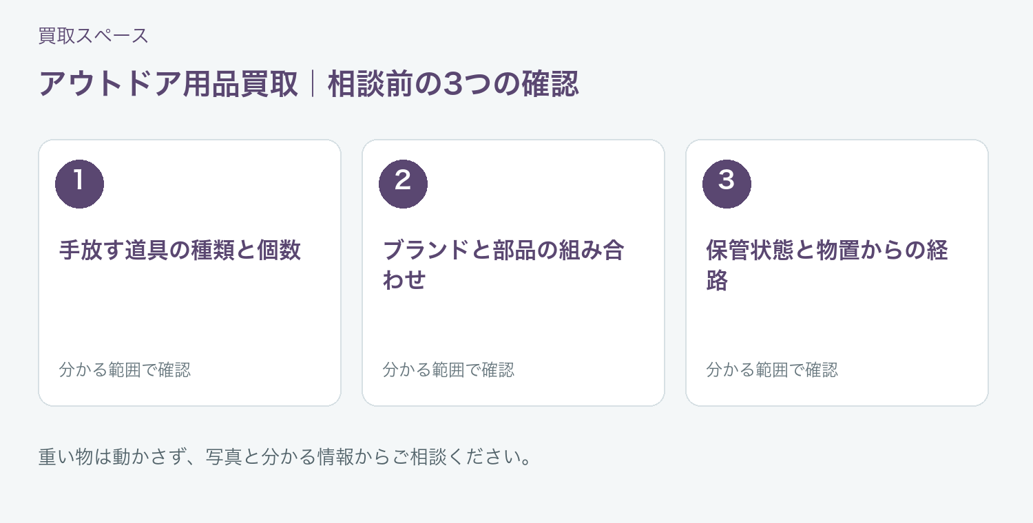 福岡市 アウトドア用品買取の相談前に確認したい3項目